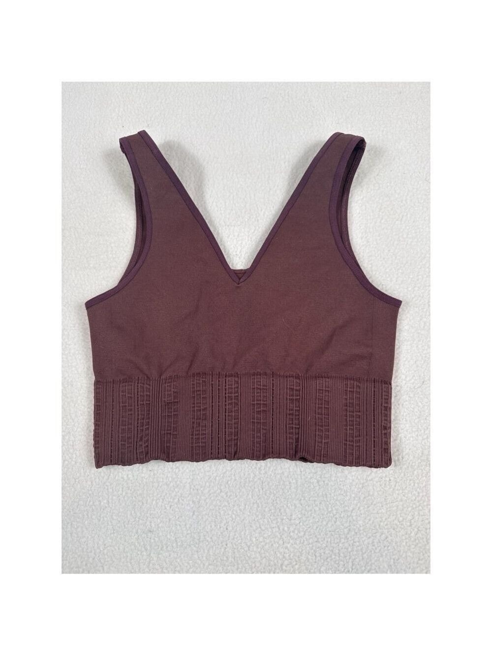 New! Women's Reformer Pilates Sports Bra XS/S Maroon - Picture 2 of 4